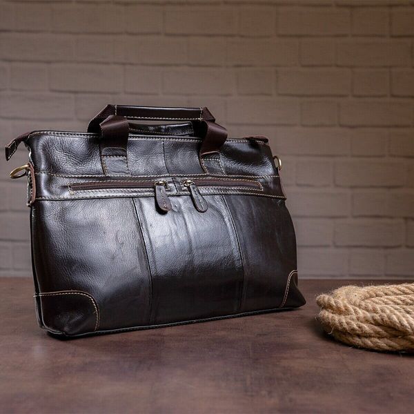 Сумка під ноутбук з гладкої шкіри Vintage 14890 Коричнева 14890 фото