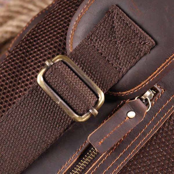 Винтажная мужская сумка через плечо из натуральной кожи 21303 Vintage Коричневая 21303 фото