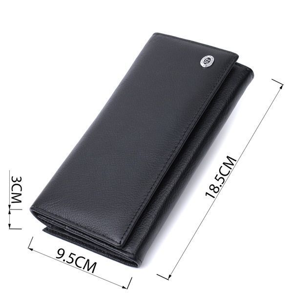 Добротное женское портмоне с карманом для монет из натуральной кожи ST Leather 22691 Черный 22691 фото