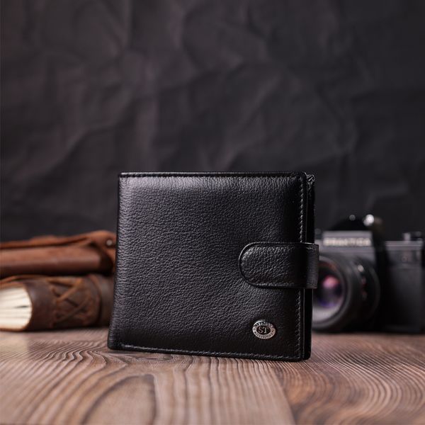 Мужской трендовый бумажник из натуральной кожи ST Leather 22553 Черный 22553 фото