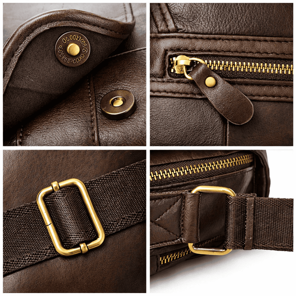 Шкіряна чоловіча сумка через плече з натуральної шкіри Vintage S00446 Коричневий S00446 фото