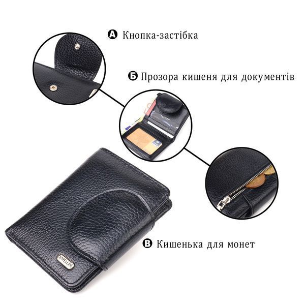 Удобный небольшой женский кошелек из натуральной кожи CANPELLINI 21668 Черный 21668 фото