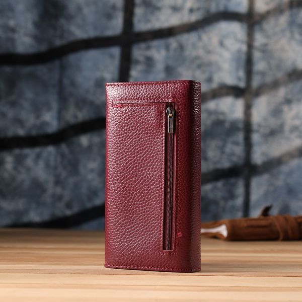 Практичний вертикальний гаманець із натуральної шкіри ST Leather 23085 Бордовий 23085 фото