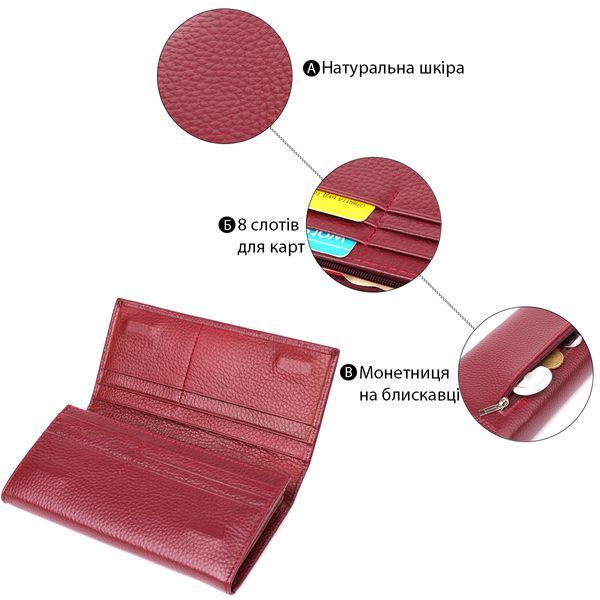 Практичний вертикальний гаманець із натуральної шкіри ST Leather 23085 Бордовий 23085 фото