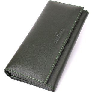 Горизонтальний гаманець у два складення з натуральної шкіри ST Leather 23067 Зелений 23067 фото