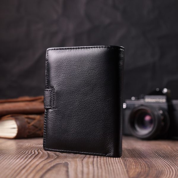 Солидный мужской бумажник вертикального формата из натуральной кожи ST Leather 22462 Черный 22462 фото