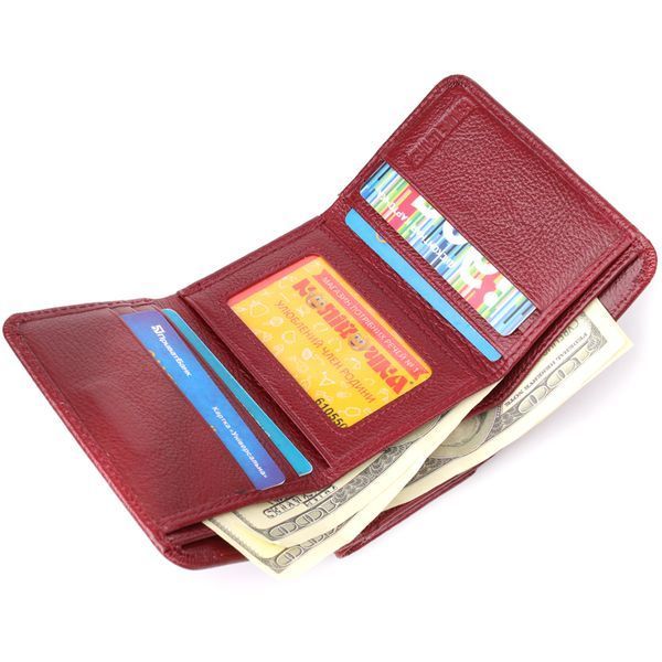 Компактный кошелек удобного формата из натуральной кожи ST Leather 23077 Бордовый 23077 фото