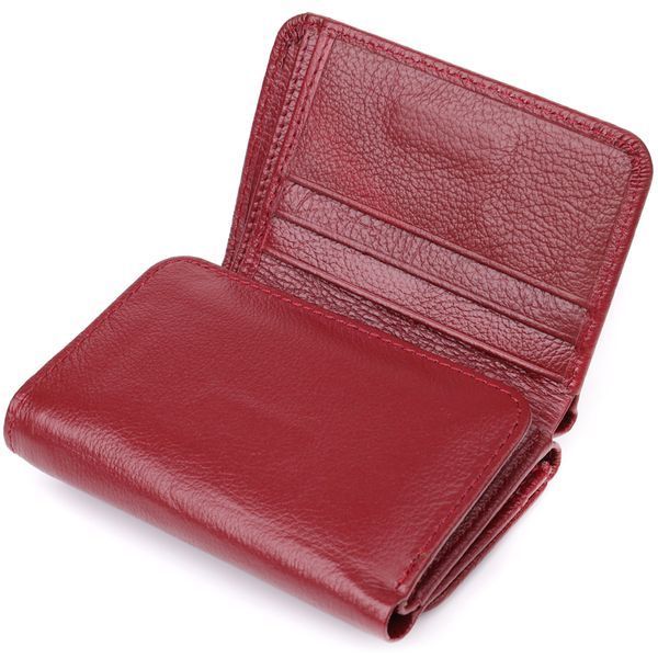 Компактный кошелек удобного формата из натуральной кожи ST Leather 23077 Бордовый 23077 фото