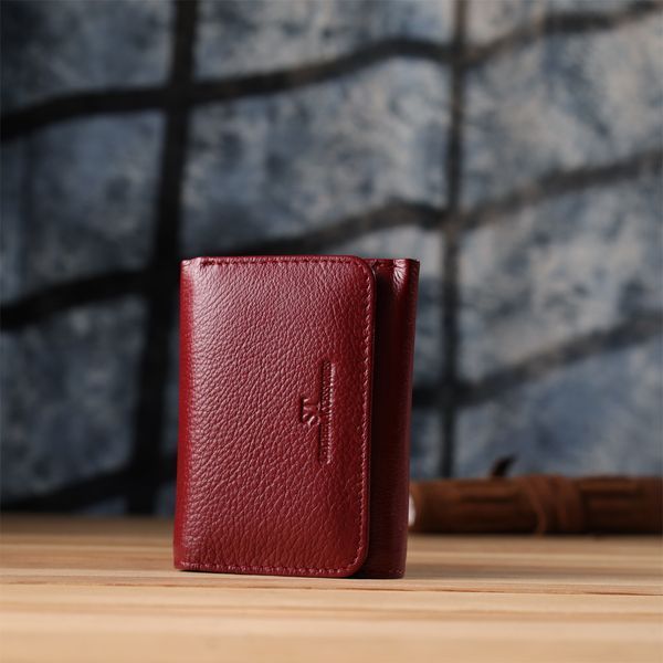 Компактный кошелек удобного формата из натуральной кожи ST Leather 23077 Бордовый 23077 фото