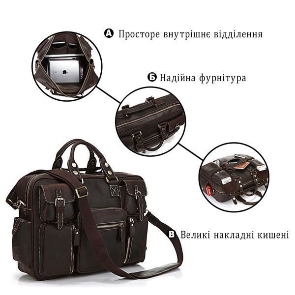 Сумка мужская Vintage 14052 Коричневая 14052 фото