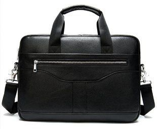 Ділова чоловіча сумка з зернистої шкіри Vintage 14886 Чорна 14886 фото