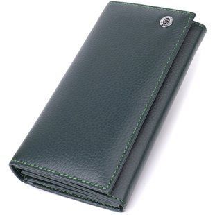 Зручний вертикальний гаманець із натуральної шкіри ST Leather 23086 Зелений 23086 фото