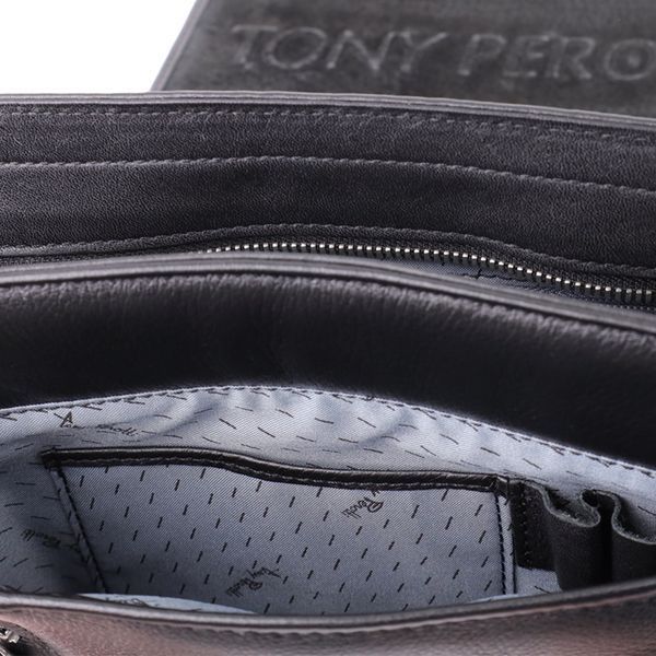 Мужская сумка через плечо из мягкой натуральной кожи Tony Perotti 20845_1 (9207-24 nero) Черный 20845_1 фото