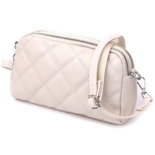 Модна жіноча сумка прошита ромбами з натуральної шкіри Vintage 22931 Білий 22931 фото