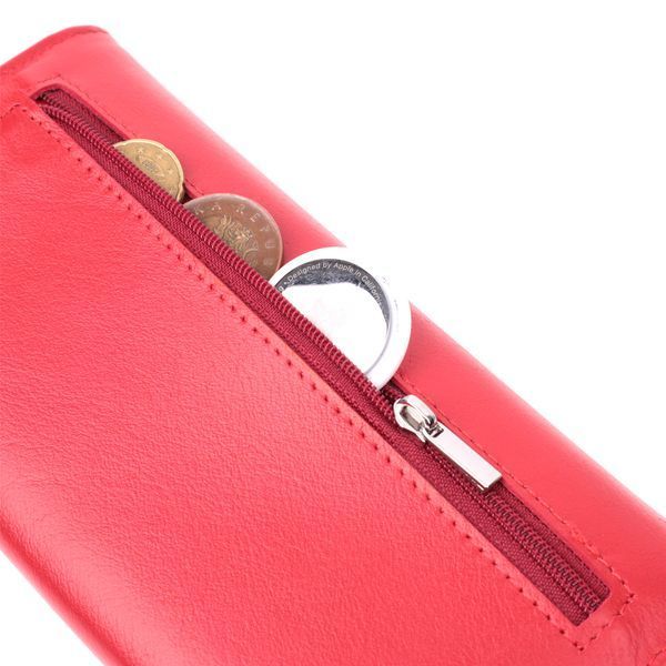 Жіночий гаманець з геометричним клапаном з натуральної шкіри ST Leather 22545 Червоний 22545 фото