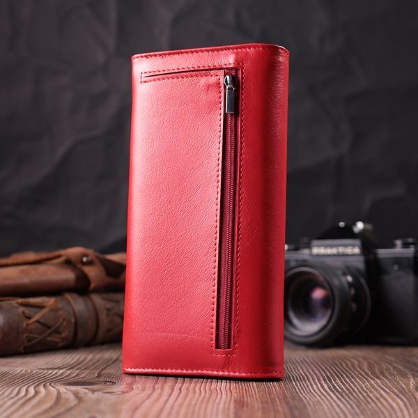 Жіночий гаманець з геометричним клапаном з натуральної шкіри ST Leather 22545 Червоний 22545 фото